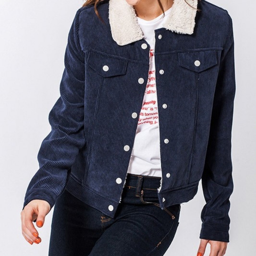 ❄ Corduroy and Faux Sherpa Jacket